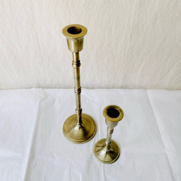 [SOLD] Threshold Studio McGee Brass Candlestick Holders - Picture 3 of 4